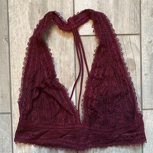 Cute lace maroon bralette